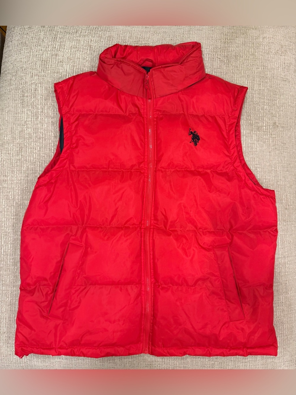 U.S. Polo Assn. Bright Red Quilted Puffer Vest